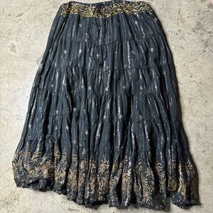 vintage late 90s passport hippie bohemian maxi skirt size L